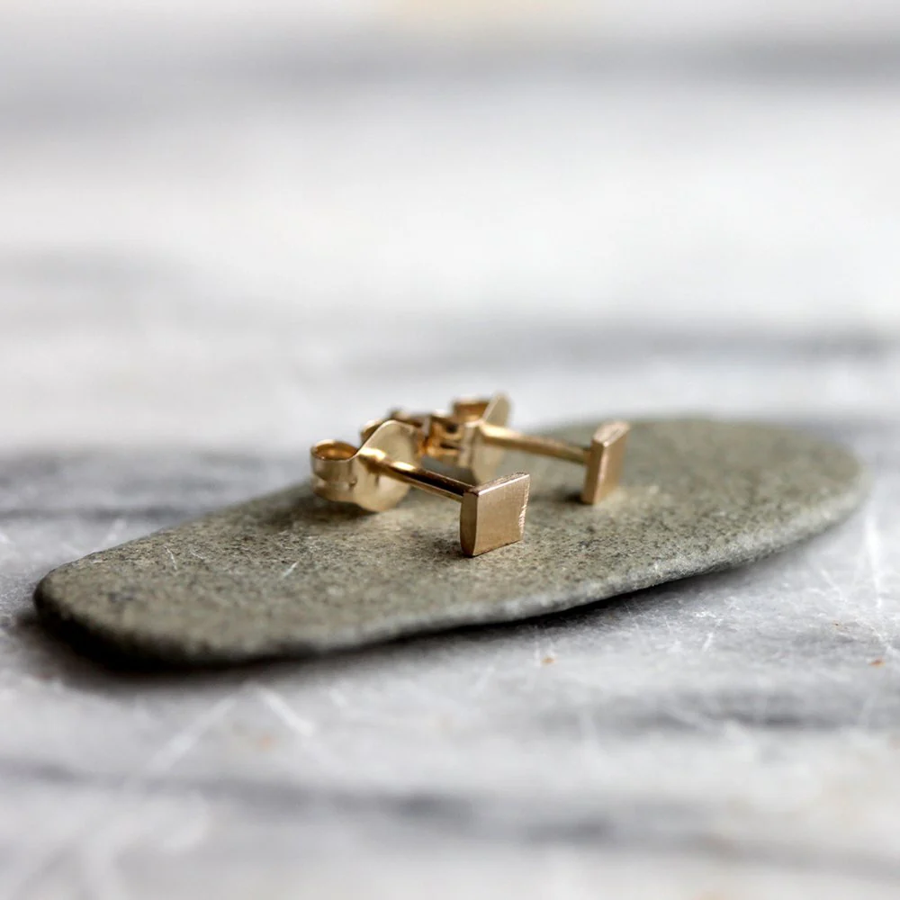 14k Square Post Earrings - Image 5
