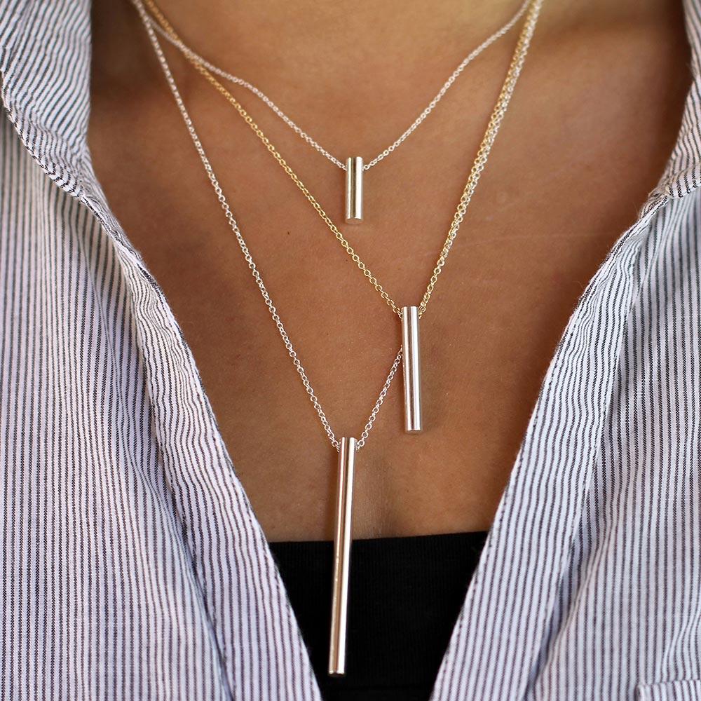 Silver Column Necklace - Image 4